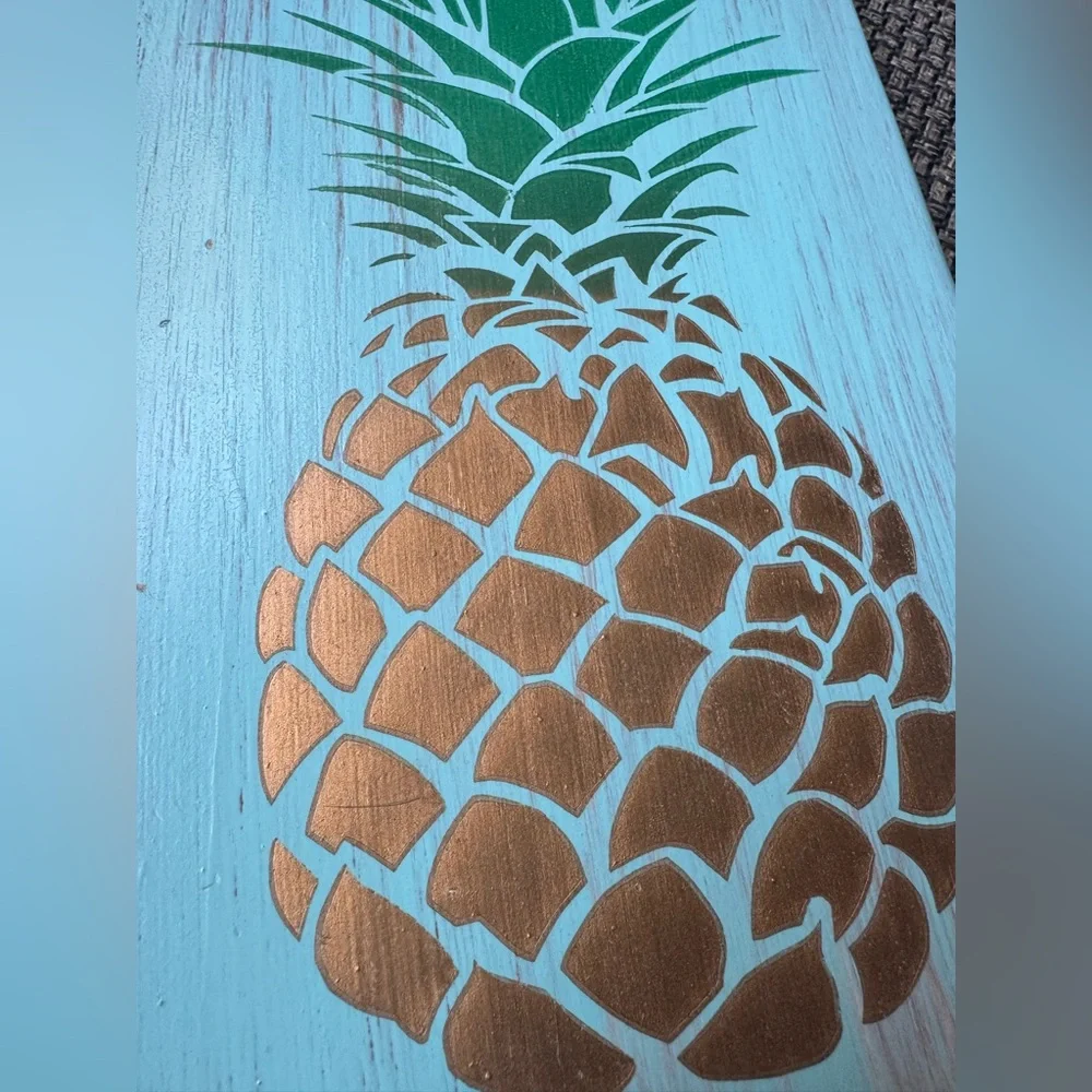 Hula Baby and Co Pineapple Wooden Sign Wall Art